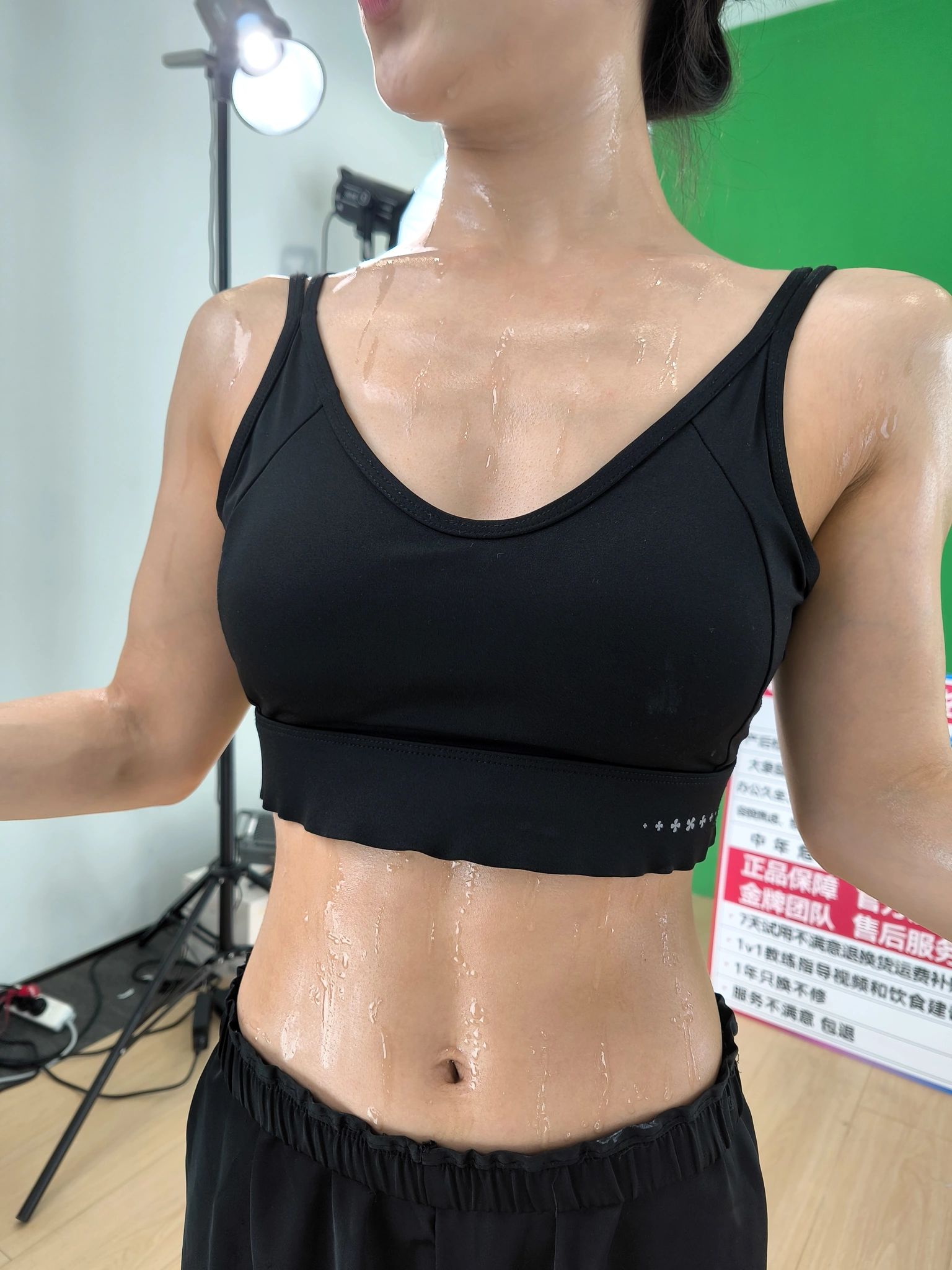 暴汗妆肩颈与腹部真实细节