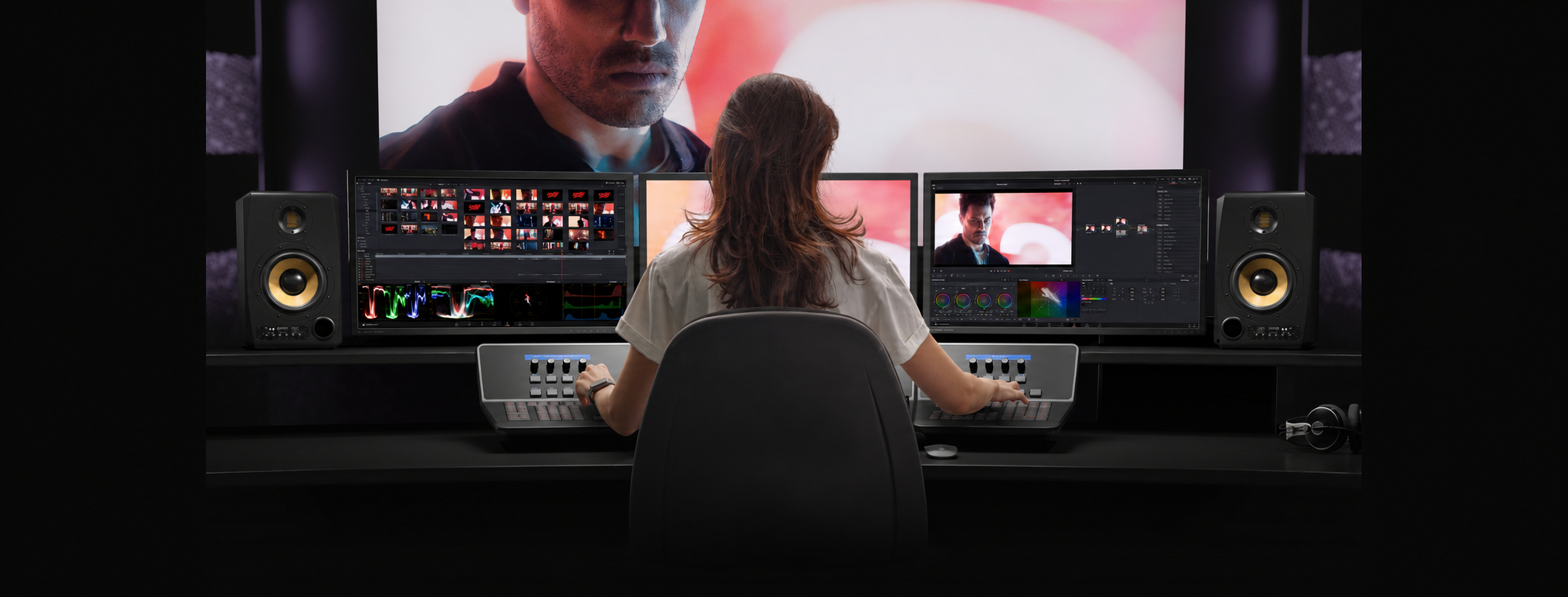 DaVinci Resolve 调色场景示意
